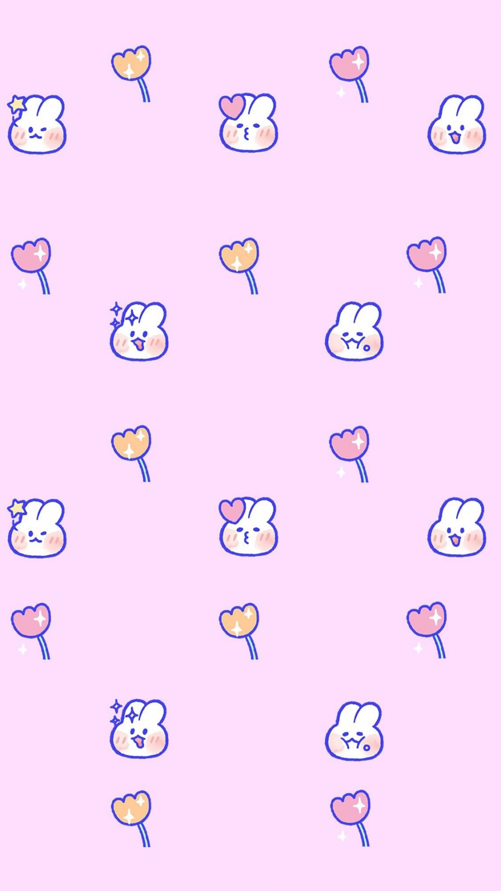 一组少女心软萌兔子手机壁纸