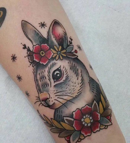一组超可爱的小兔子纹身图案第2页