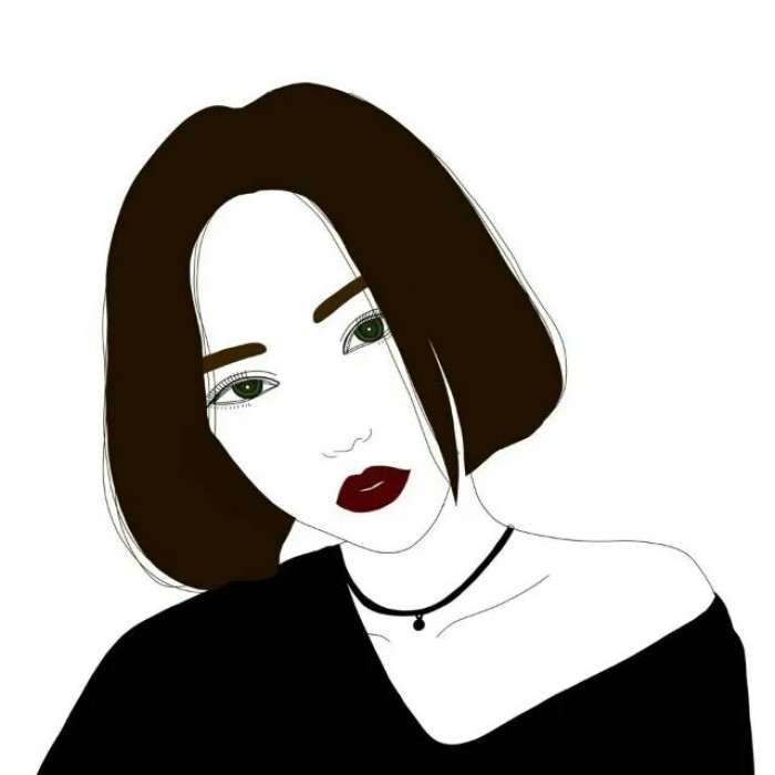 个性美女头像图片 手绘女生头像图片 - 85814图库